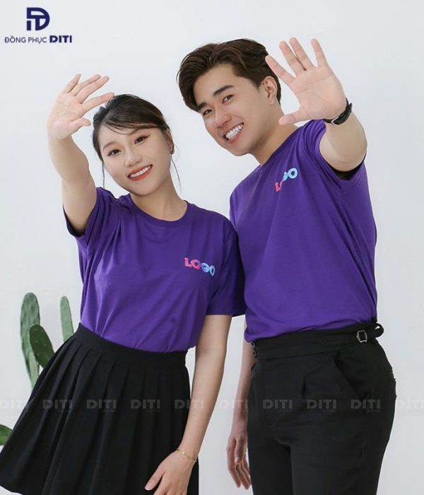 Áo thun đồng phục công sở màu tím