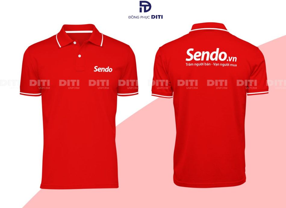 Áo polo đồng phục công ty màu đỏ tươi sáng
