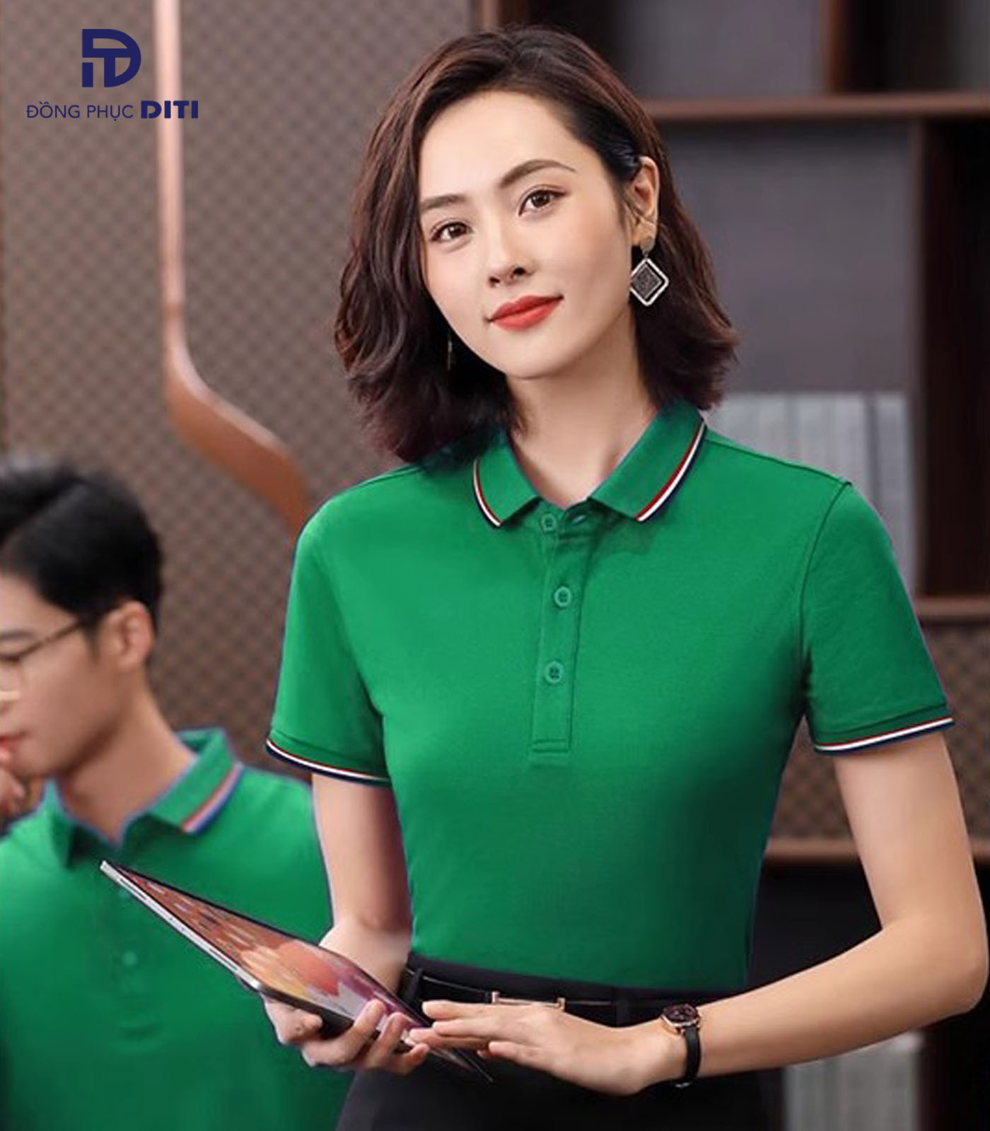 áo đồng phục công ty xanh két