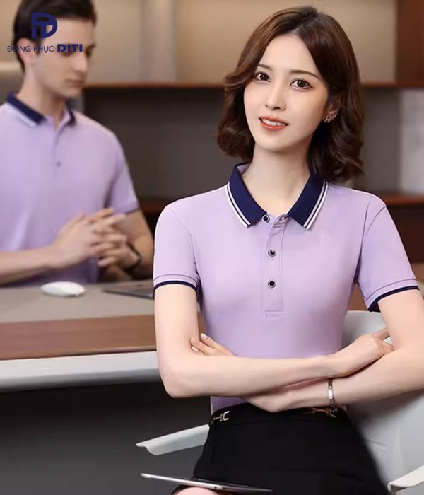 Áo thun đồng phục công ty màu tím