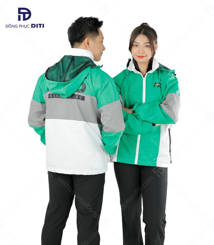 Đồng phục áo khoác AGC - BST The Springpy 2 Đồng phục áo khoác AGS phối màu xanh trắng