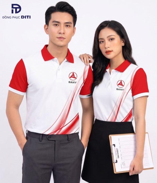 Áo Polo Đồng Phục SANY Đỏ Trắng