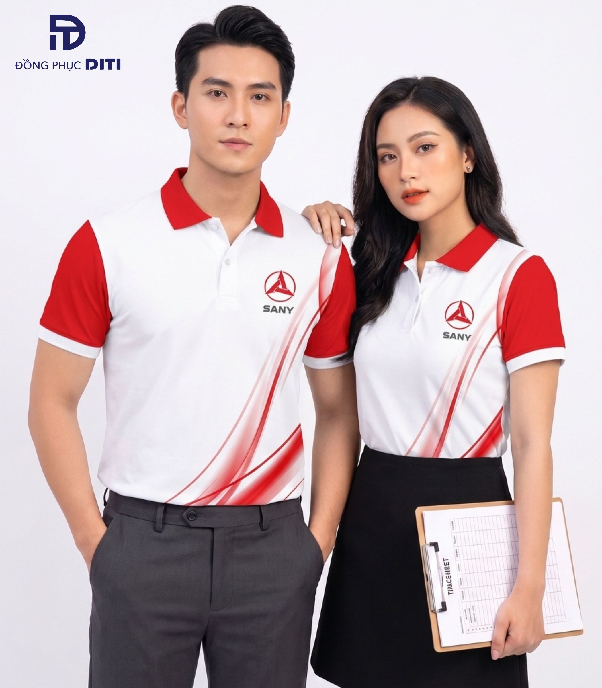 Áo Polo Đồng Phục SANY Đỏ Trắng