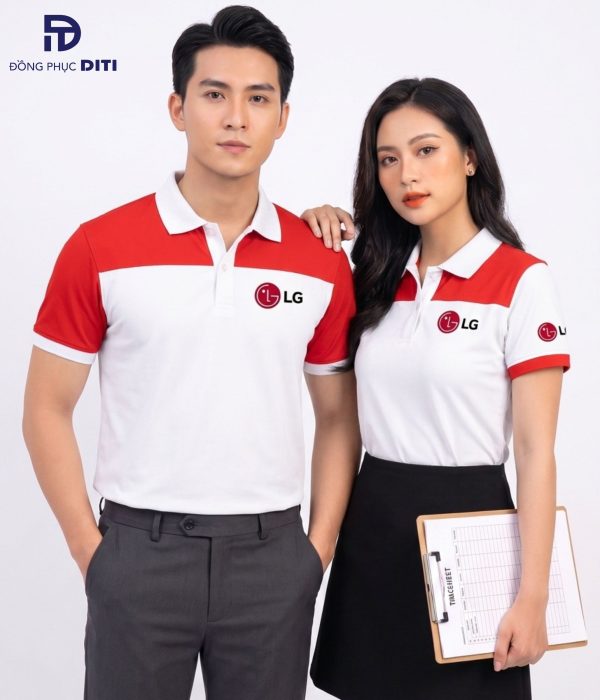 Áo Polo Đồng Phục LG Đỏ Trắng