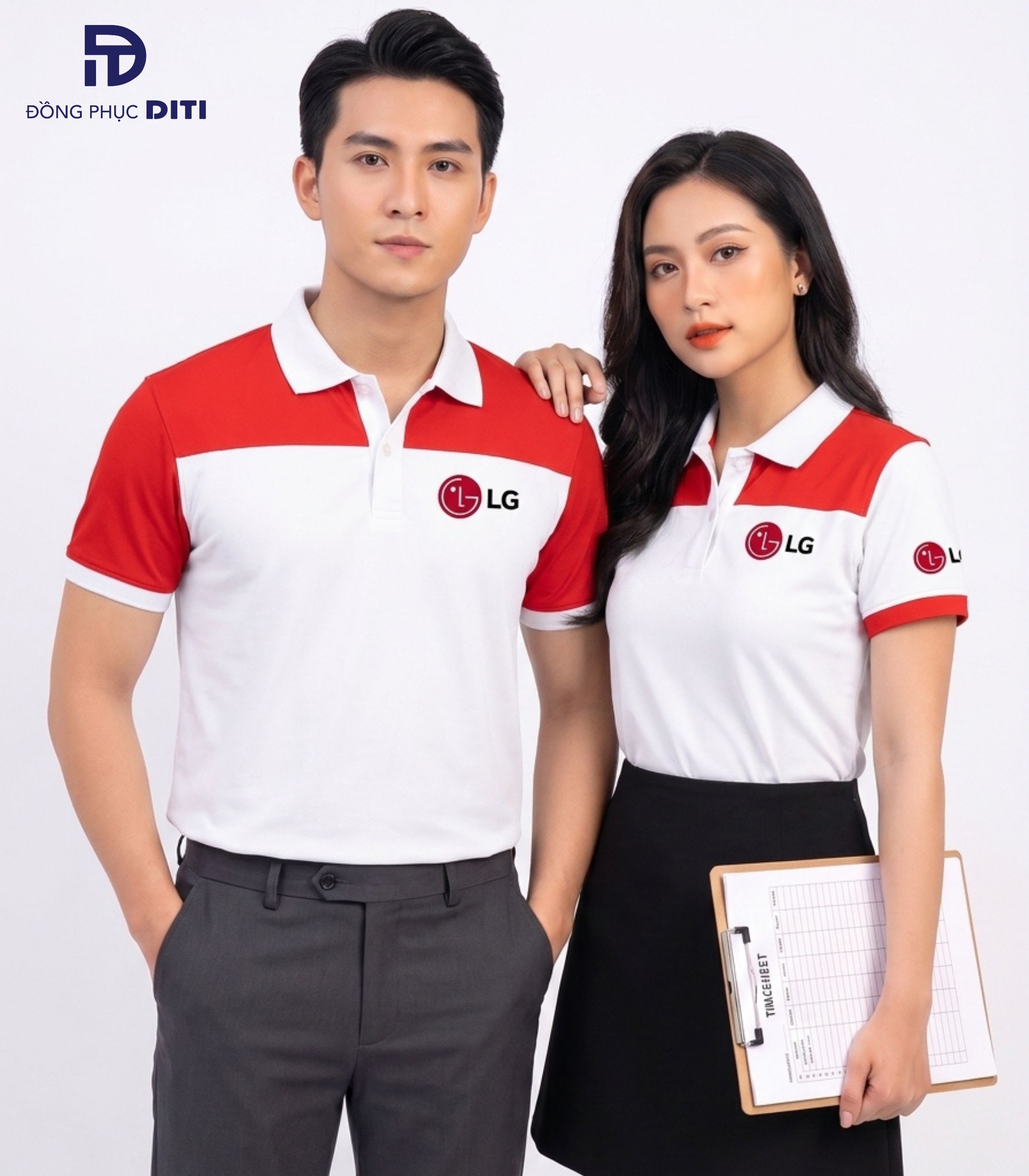 Áo Polo Đồng Phục LG Đỏ Trắng